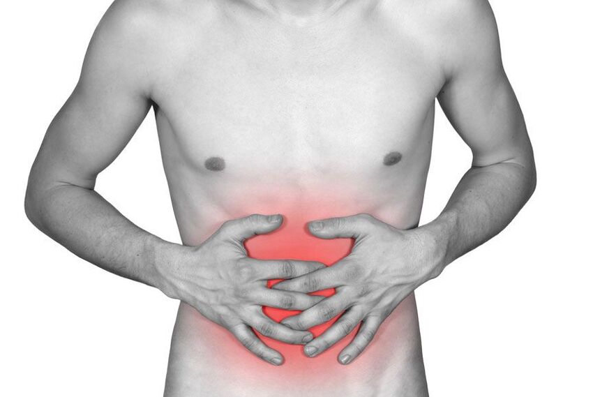 A person’s abdominal pain may be a symptom of a parasite